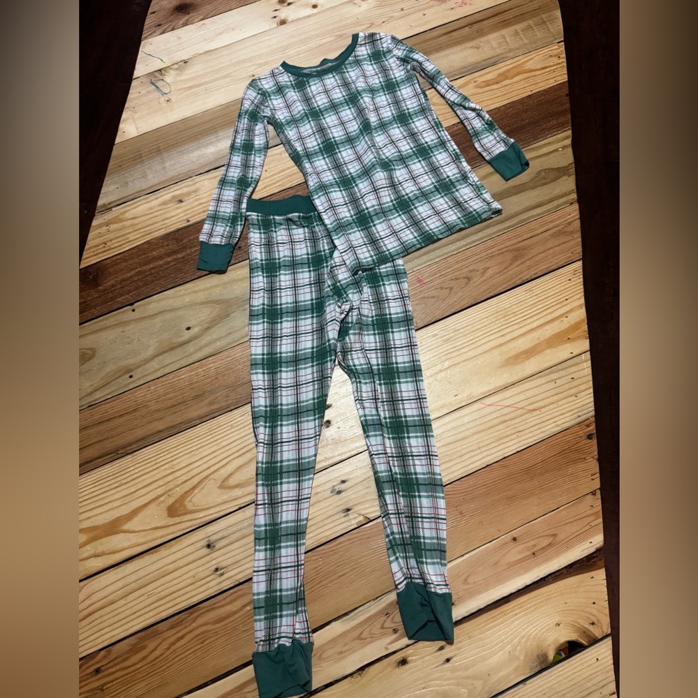 Little Sleepies Green Plaid Long Sleeve Pajama Set